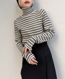 w closet | ボーダータートルニット(ニット/セーター)