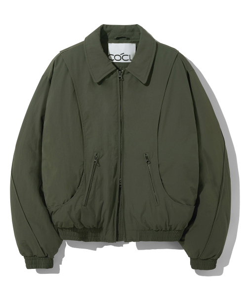 セール】カーブドツーウェイ航空パディングジャンパーカーキ