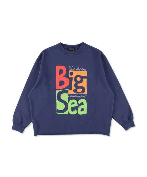 WIND AND SEA(ウィンダンシー)の「Big Sea Crewneck Sweatshirt(スウェット・メンズ・ネイビー/アッシュ・L/XL/S)」の1枚目の写真