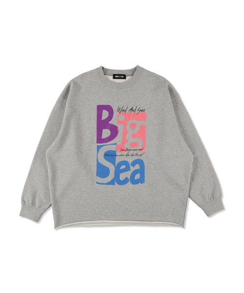 WIND AND SEA(ウィンダンシー)の「Big Sea Crewneck Sweatshirt(スウェット・メンズ・ネイビー/アッシュ・L/XL/S)」の2枚目の写真