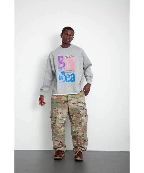WIND AND SEA(ウィンダンシー)の「Big Sea Crewneck Sweatshirt(スウェット・メンズ・ネイビー/アッシュ・L/XL/S)」の3枚目の写真