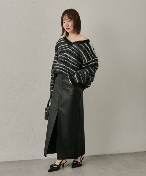 mline（エムライン）の「[mline]ミックスストライプニット（ニット