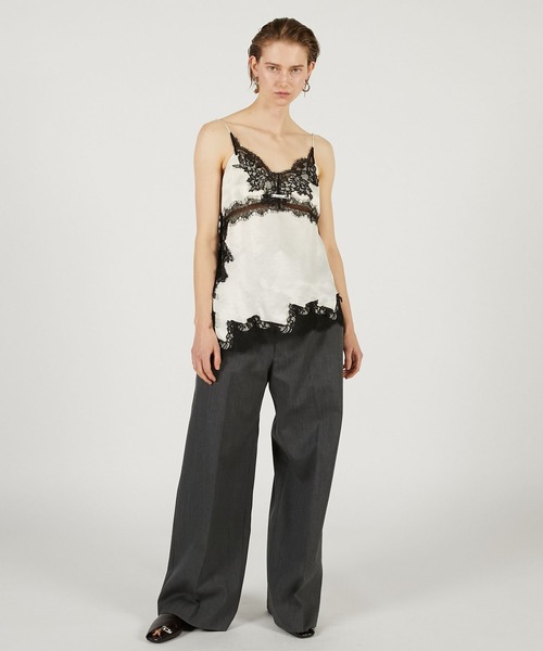 PRANK PROJECT（プランクプロジェクト）の「【2026Spring Pre-Order】アシンメトリーレースキャミソール / Asymmetrical Lace Camisole（キャミソール・レディース・ブラック/マルチ/ホワイト・FREE）」の4枚目の写真