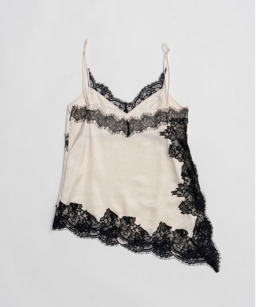 PRANK PROJECT（プランクプロジェクト）の「【2026Spring Pre-Order】アシンメトリーレースキャミソール / Asymmetrical Lace Camisole（キャミソール・レディース・ブラック/マルチ/ホワイト・FREE）」の19枚目の写真