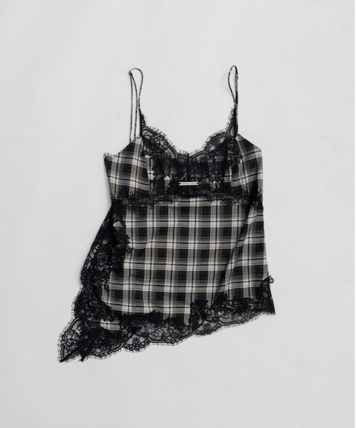 PRANK PROJECT（プランクプロジェクト）の「【2026Spring Pre-Order】アシンメトリーレースキャミソール / Asymmetrical Lace Camisole（キャミソール・レディース・ブラック/マルチ/ホワイト・FREE）」の17枚目の写真