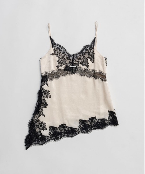 PRANK PROJECT（プランクプロジェクト）の「【2026Spring Pre-Order】アシンメトリーレースキャミソール / Asymmetrical Lace Camisole（キャミソール・レディース・ブラック/マルチ/ホワイト・FREE）」の18枚目の写真