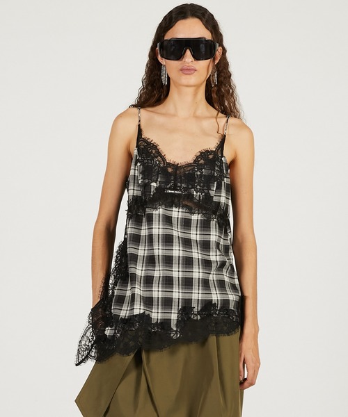 PRANK PROJECT（プランクプロジェクト）の「【2026Spring Pre-Order】アシンメトリーレースキャミソール / Asymmetrical Lace Camisole（キャミソール・レディース・ブラック/マルチ/ホワイト・FREE）」の13枚目の写真