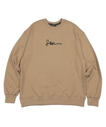 Monkey Flower（モンキーフラワー）の「共用ロゴ刺繍ルーズフィットスウェットシャツ/SS2WMT02U ベージュ（スウェット）」
