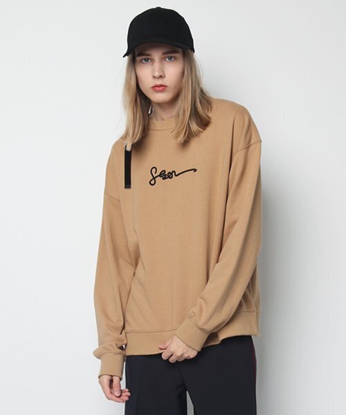 Monkey Flower(モンキーフラワー)の「共用ロゴ刺繍ルーズフィットスウェットシャツ/SS2WMT02U ベージュ(スウェット・メンズ・その他・FREE)」の3枚目の写真