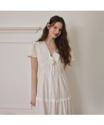 LUNALUZ STUDIO（ルナルス）の「Women's Marcel Dobby Cotton Short Sleeve One Piece Pajamas（ルームウェア/パジャマ）」