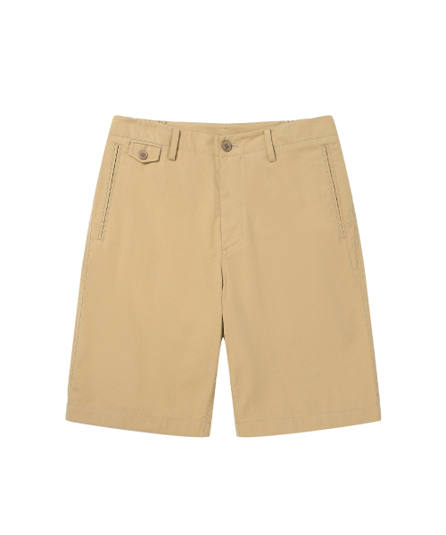 SOLEW(ソル)の「コットンノータックショートパンツ_ベージュ(その他パンツ・メンズ・その他・SMALL/MEDIUM/LARGE/X-LARGE)」の1枚目の写真