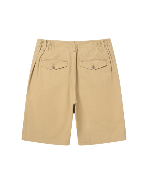 SOLEW(ソル)の「コットンノータックショートパンツ_ベージュ(その他パンツ・メンズ・その他・SMALL/MEDIUM/LARGE/X-LARGE)」の2枚目の写真