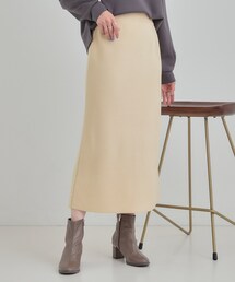 SHOO・LA・RUE | 【洗濯機可/セットアップ可/毛玉になりにくい】心地よく穿ける ニットナロースカート(スカート)