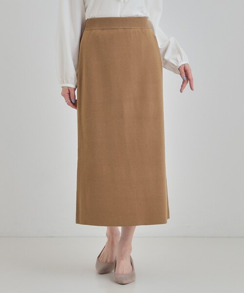 SHOO・LA・RUE(シューラルー)の「【洗濯機可/セットアップ可/毛玉になりにくい】心地よく穿ける ニットナロースカート(スカート・レディース・ブラック/ダークブラウン/ライトベージュ・01/02/03/04)」の21枚目の写真