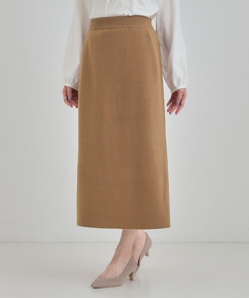 SHOO・LA・RUE(シューラルー)の「【洗濯機可/セットアップ可/毛玉になりにくい】心地よく穿ける ニットナロースカート(スカート・レディース・ブラック/ダークブラウン/ライトベージュ・01/02/03/04)」の20枚目の写真