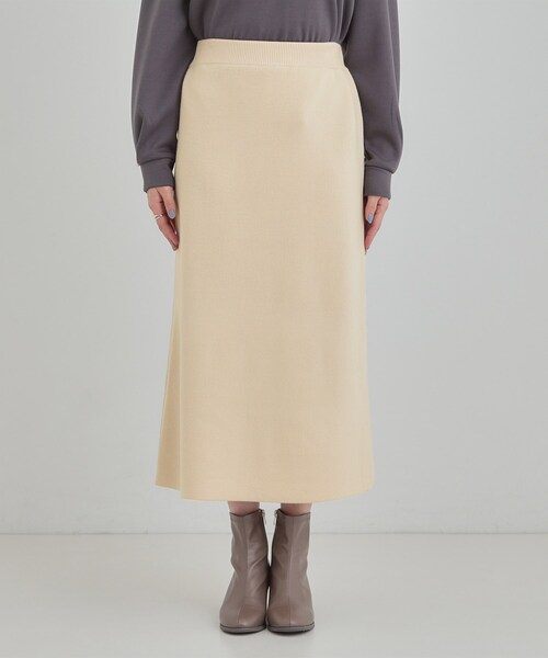 SHOO・LA・RUE(シューラルー)の「【洗濯機可/セットアップ可/毛玉になりにくい】心地よく穿ける ニットナロースカート(スカート・レディース・ブラック/ダークブラウン/ライトベージュ・01/02/03/04)」の12枚目の写真