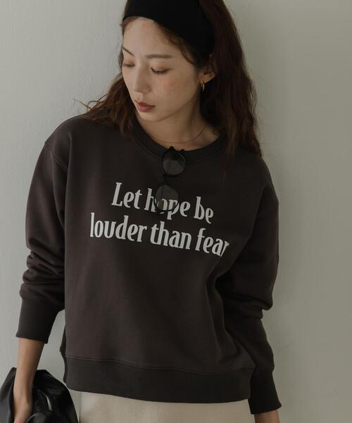 URBAN RESEARCH Sonny Label（アーバンリサーチサニーレーベル）の「メッセージロゴスウェットプルオーバー（スウェット・レディース・チャコールグレー/ブラウン系その他/オートミール・FREE）」の4枚目の写真