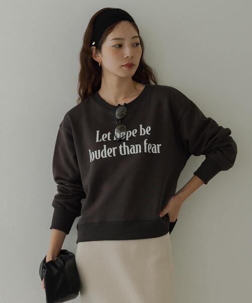 URBAN RESEARCH Sonny Label（アーバンリサーチサニーレーベル）の「メッセージロゴスウェットプルオーバー（スウェット・レディース・チャコールグレー/ブラウン系その他/オートミール・FREE）」の5枚目の写真