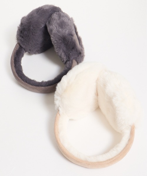 ALWAYS GOOD TIME（オルウェイズグッドタイム）の「【AGTSELECT/AGTセレクト】フェクスウェードイヤーマフ（イヤーマフ・レディース・ベージュ/チャコールグレー・FREE）」の4枚目の写真