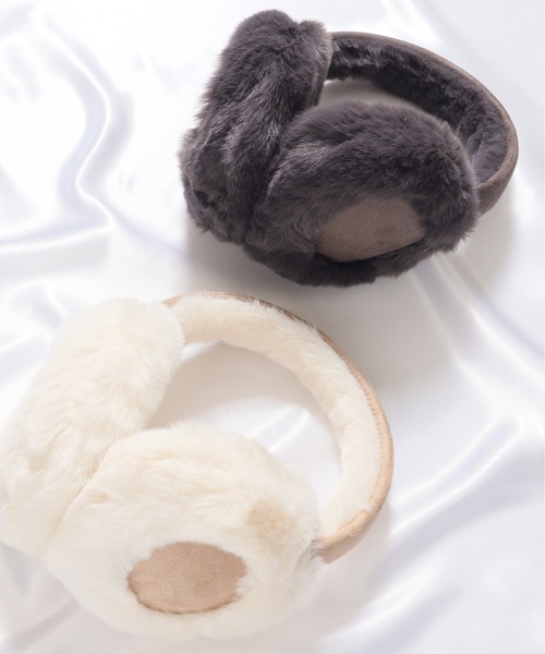 ALWAYS GOOD TIME（オルウェイズグッドタイム）の「【AGTSELECT/AGTセレクト】フェクスウェードイヤーマフ（イヤーマフ・レディース・ベージュ/チャコールグレー・FREE）」の3枚目の写真