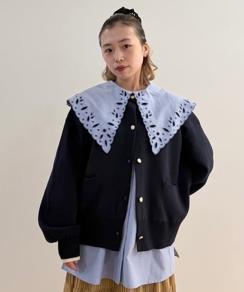 BEAMS HEART（ビームスハート）の「スポンディッシュ クルー カーディガン（カーディガン/ボレロ・レディース・レッド/ネイビー/ホワイト系その他5・FREE）」の4枚目の写真