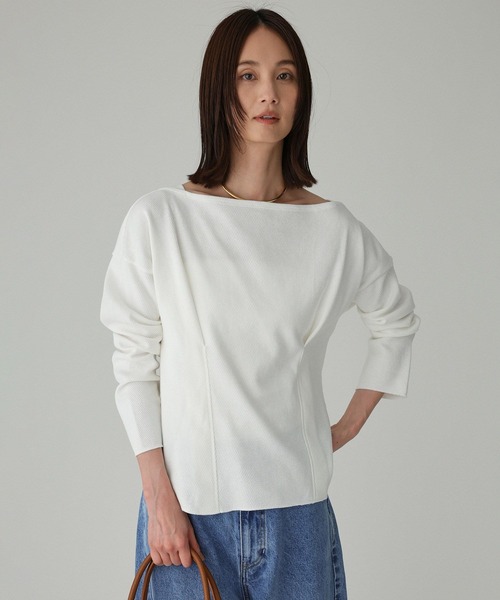 BABYLONE（バビロン）の「コットンハニカムプルオーバー（Tシャツ/カットソー・レディース・グレー/ホワイト・フリー）」の3枚目の写真