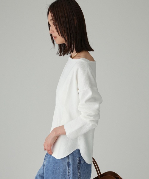 BABYLONE（バビロン）の「コットンハニカムプルオーバー（Tシャツ/カットソー・レディース・グレー/ホワイト・フリー）」の4枚目の写真