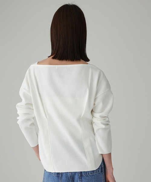 BABYLONE（バビロン）の「コットンハニカムプルオーバー（Tシャツ/カットソー・レディース・グレー/ホワイト・フリー）」の6枚目の写真