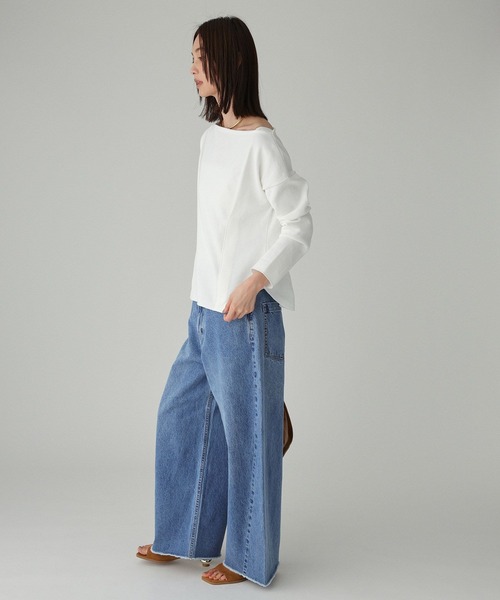 BABYLONE（バビロン）の「コットンハニカムプルオーバー（Tシャツ/カットソー・レディース・グレー/ホワイト・フリー）」の8枚目の写真