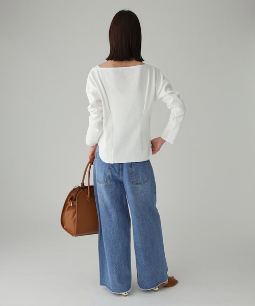 BABYLONE（バビロン）の「コットンハニカムプルオーバー（Tシャツ/カットソー・レディース・グレー/ホワイト・フリー）」の9枚目の写真