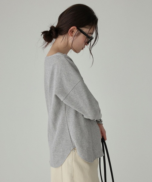 BABYLONE（バビロン）の「コットンハニカムプルオーバー（Tシャツ/カットソー・レディース・グレー/ホワイト・フリー）」の11枚目の写真