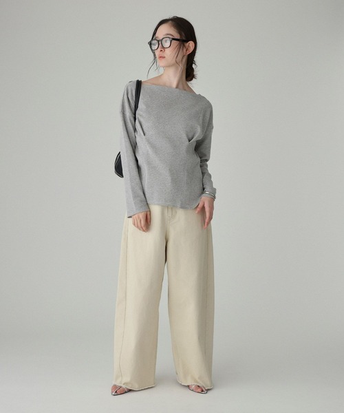 BABYLONE（バビロン）の「コットンハニカムプルオーバー（Tシャツ/カットソー・レディース・グレー/ホワイト・フリー）」の13枚目の写真