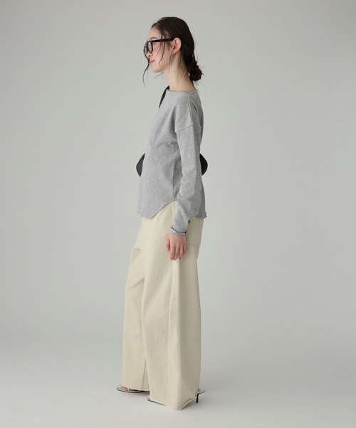 BABYLONE（バビロン）の「コットンハニカムプルオーバー（Tシャツ/カットソー・レディース・グレー/ホワイト・フリー）」の14枚目の写真