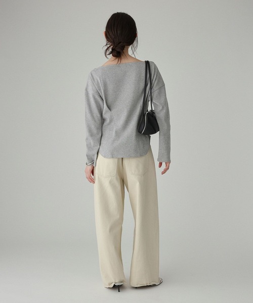 BABYLONE（バビロン）の「コットンハニカムプルオーバー（Tシャツ/カットソー・レディース・グレー/ホワイト・フリー）」の15枚目の写真