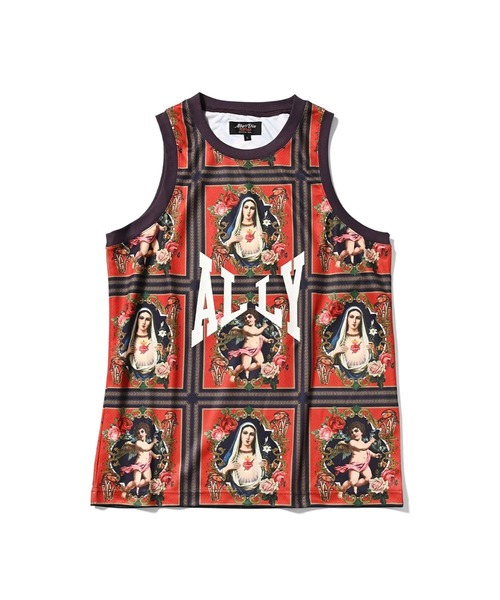 Ally&Dia（アリーアンドダイア）の「Ally＆Dia アリーアンドダイア MARIA MESH TANK TOP タンクトップ AD25SU002（タンクトップ・メンズ・ネイビー/ホワイト・L/M/XXL/XL）」の2枚目の写真