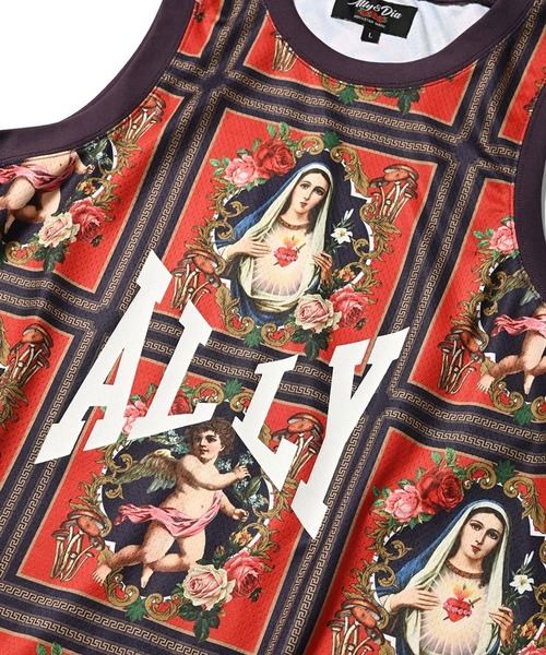 Ally&Dia（アリーアンドダイア）の「Ally＆Dia アリーアンドダイア MARIA MESH TANK TOP タンクトップ AD25SU002（タンクトップ・メンズ・ネイビー/ホワイト・L/M/XXL/XL）」の9枚目の写真