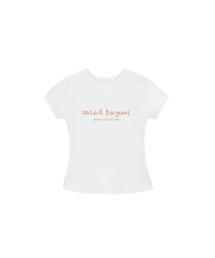 Provocation lettering ribbed tee - white