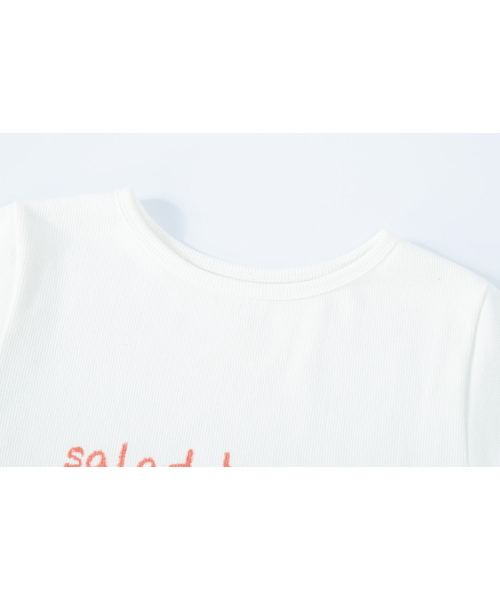 SALAD BAGUNI(サラダバグニ)の「Provocation lettering ribbed tee - white(Tシャツ/カットソー・レディース・その他・FREE)」の2枚目の写真
