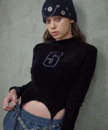 5 ハーフタートルネックTシャツ (ブラック)