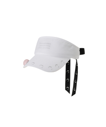 CHALLENGER（チャレンジャー）の「リボン装飾ポイント レディース サンキャップ ホワイト（サンバイザー）」