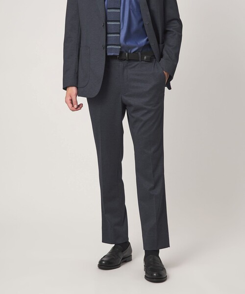 green label relaxing(グリーンレーベルリラクシング)の「A+ プリントジャージ スタンダード セットアップ パンツ スラックス -ウォッシャブル・ストレッチ-(スラックス・メンズ・ネイビー/ダークグレー・L/XL/M/S)」の2枚目の写真