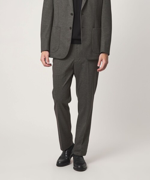 green label relaxing(グリーンレーベルリラクシング)の「A+ プリントジャージ スタンダード セットアップ パンツ スラックス -ウォッシャブル・ストレッチ-(スラックス・メンズ・ネイビー/ダークグレー・L/XL/M/S)」の1枚目の写真