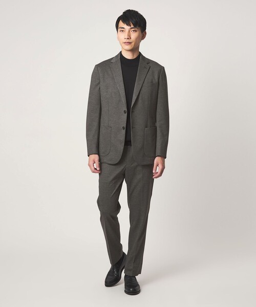 green label relaxing(グリーンレーベルリラクシング)の「A+ プリントジャージ スタンダード セットアップ パンツ スラックス -ウォッシャブル・ストレッチ-(スラックス・メンズ・ネイビー/ダークグレー・L/XL/M/S)」の4枚目の写真