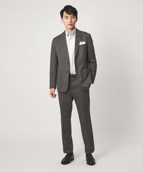 green label relaxing(グリーンレーベルリラクシング)の「A+ プリントジャージ スタンダード セットアップ パンツ スラックス -ウォッシャブル・ストレッチ-(スラックス・メンズ・ネイビー/ダークグレー・L/XL/M/S)」の5枚目の写真