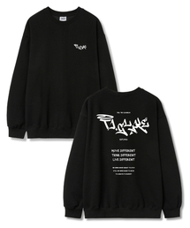 ムーブディフロント オーバーサイズ 裏毛 スウェット Tシャツ ブラック