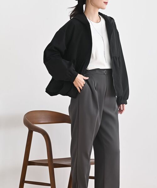 rps（アールピーエス）の「ナイロンワッシャーペプラムバルーンジャケット（ナイロンジャケット・レディース・アイボリー/ベージュ/ブラック・フリー）」の7枚目の写真