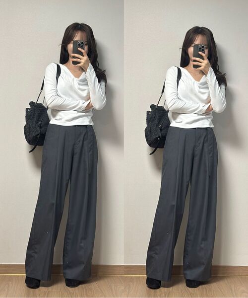 MUSINSA STANDARD WOMAN（ムシンサスタンダードウーマン）の「ウィメンズカシミヤブレンドハンドメイドジップアップジャケット[ミディアムグレー]（チェスターコート・レディース・その他・SMALL/MEDIUM/LARGE/X-SMALL）」の6枚目の写真
