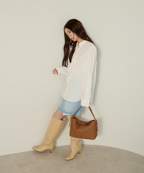 GUSCIO(グッシオ)の「【グッシオベーシック】ターンロック フラップショルダーバッグ(ショルダーバッグ・レディース・ブラウン/ブラック/アイボリー・FREE)」の20枚目の写真