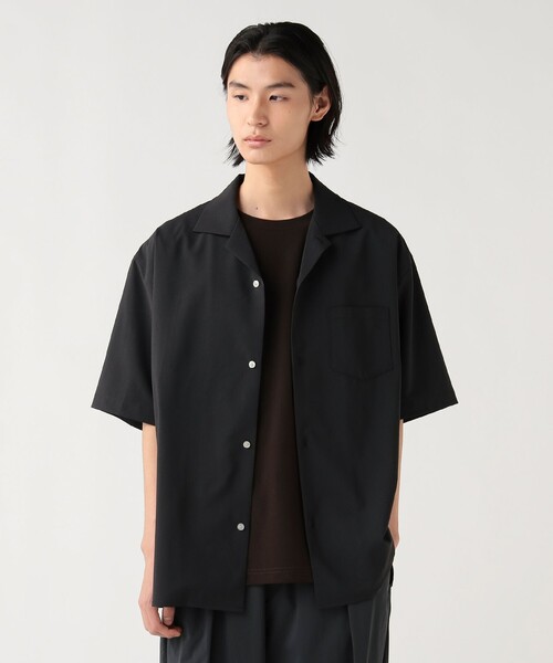 BEAMS HEART(ビームスハート)の「ポリトロ オープン カラー シャツ(吸収速乾・接触冷感)(シャツ/ブラウス・メンズ・ブラック/チャコールグレー・SMALL/LARGE/MEDIUM)」の2枚目の写真