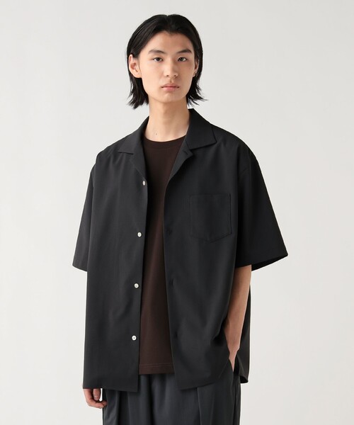 BEAMS HEART(ビームスハート)の「ポリトロ オープン カラー シャツ(吸収速乾・接触冷感)(シャツ/ブラウス・メンズ・ブラック/チャコールグレー・SMALL/LARGE/MEDIUM)」の14枚目の写真